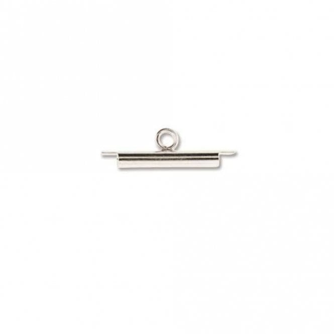 15mm  Slider Tube - Silver Plated - 2pc