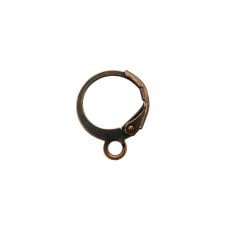 15x12mm Hinge Opening Hoop Earring with Loop - Antique Copper Plated - 4pcs