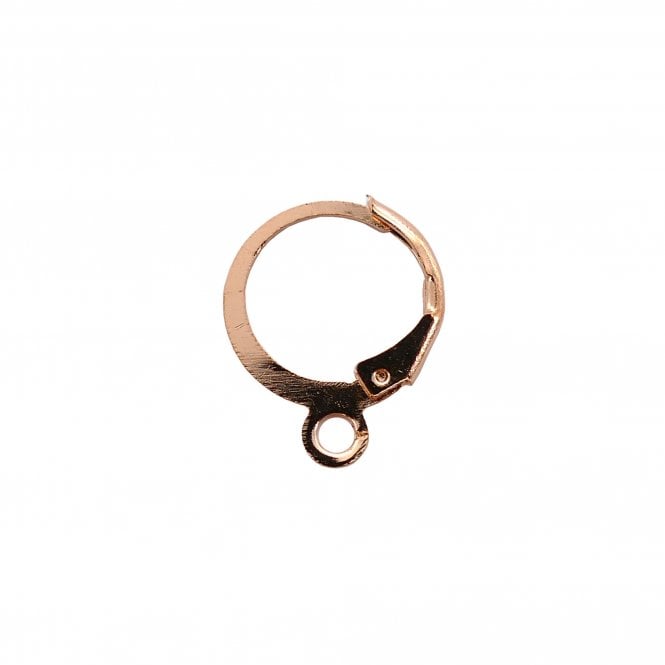 15x12mm Hinge Opening Hoop Earring with Loop - Rose Gold Plated - 4pcs