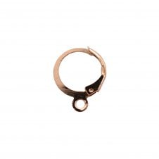 15x12mm Hinge Opening Hoop Earring with Loop - Rose Gold Plated - 4pcs