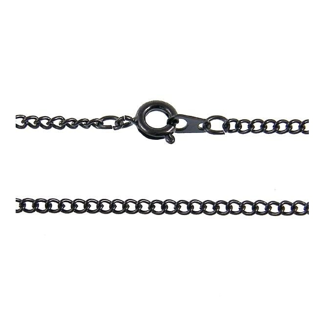 16" Curb Chain Necklace - Black Plated - 1pc