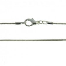16" Snake Chain Necklace - 1.2mm Round - Silver Plated - 1pk
