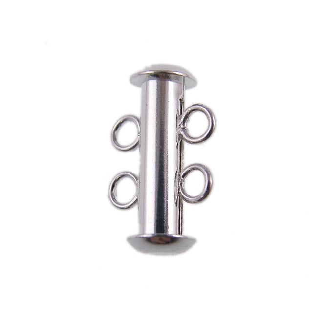16mm Multi-Strand Clasp (2 Loops) - Silver Plated - 1pc