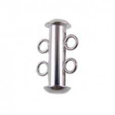 16mm Multi-Strand Clasp (2 Loops) - Silver Plated - 1pc