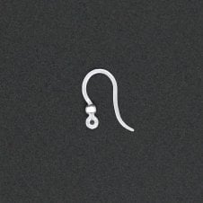 16mm Plastic Earring Hooks with 304 Stainless Steel Beads  - Antique Silver - 10pcs