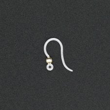16mm Plastic Earring Hooks with 304 Stainless Steel Beads  - Golden - 10pcs