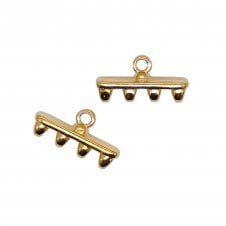 16x8mm Rozos IV Superduo Bead End - 24K Gold Plated - 2pcs