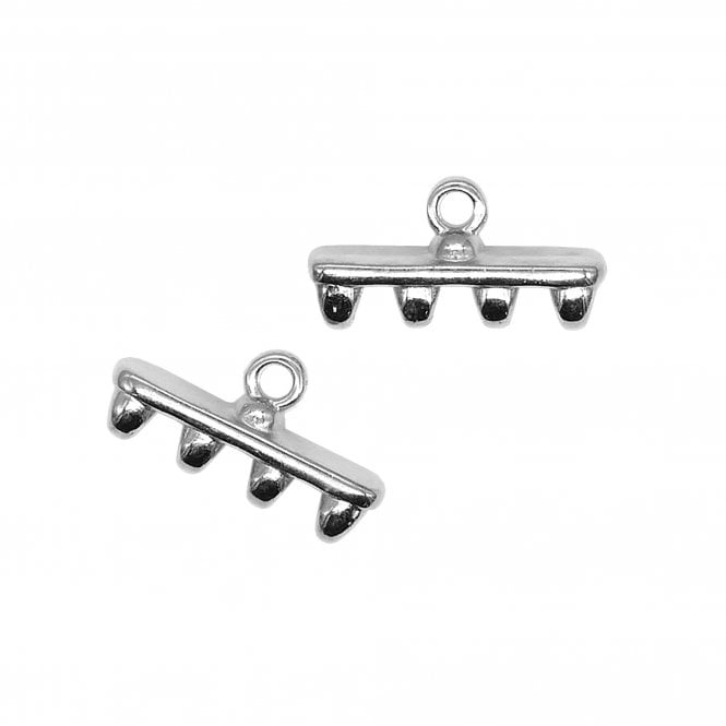 16x8mm Rozos IV Superduo Bead End - Antique Silver Plated - 2pcs