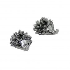 17x10mm Hedgehog 3 Dimensional Charm - Antique Silver Plated - 1pc
