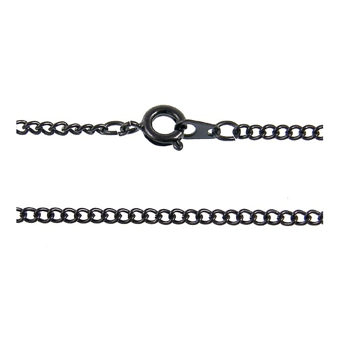 18" Curb Chain Necklace - Black Plated - 1pk
