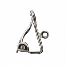 18mm Earclip Findings with Shell Design - Silver Plated - 2pcs