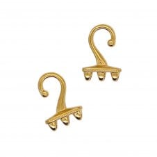 18x12mm Mesaria III Superduo Hook - 24K Gold Plated - 1pcs
