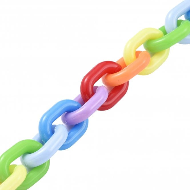 19x14mm Acrylic Chunky Oval Chain - Multi Coloured - 1m