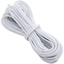 1mm Elastic Cord Round - White - 10 metres