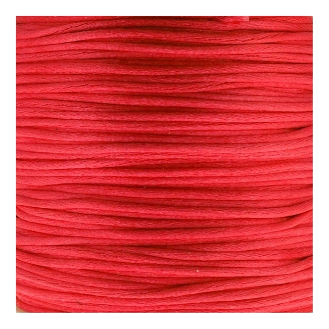 1mm Rattail Satin Cord - Red - 5m
