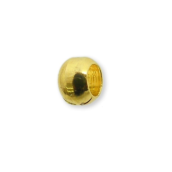 2.5mm Round Crimp Beads - Gold Plated - 250pcs
