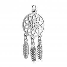 201 Stainless Steel Dreamcatcher Pendant 46x20mm - 1pc
