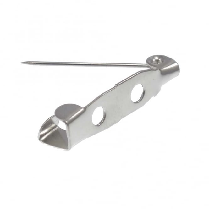 20mm Brooch Bar Findings Silver Colour - Push Clip - 20pcs