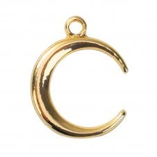 20mm Crescent Moon Pendant - Gold Plated - 1pc