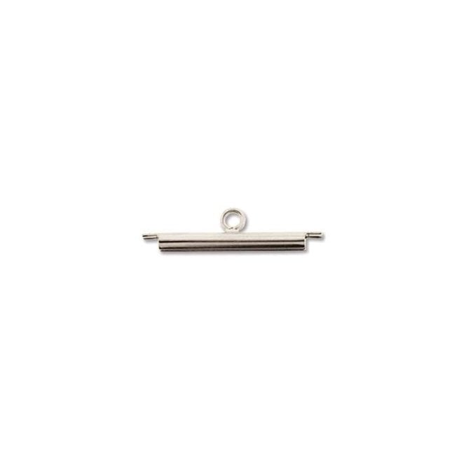 20mm  Slider Tube - Silver Plated - 2pc