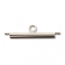 20mm Miyuki Slider Tube - Silver Plated - 2pc