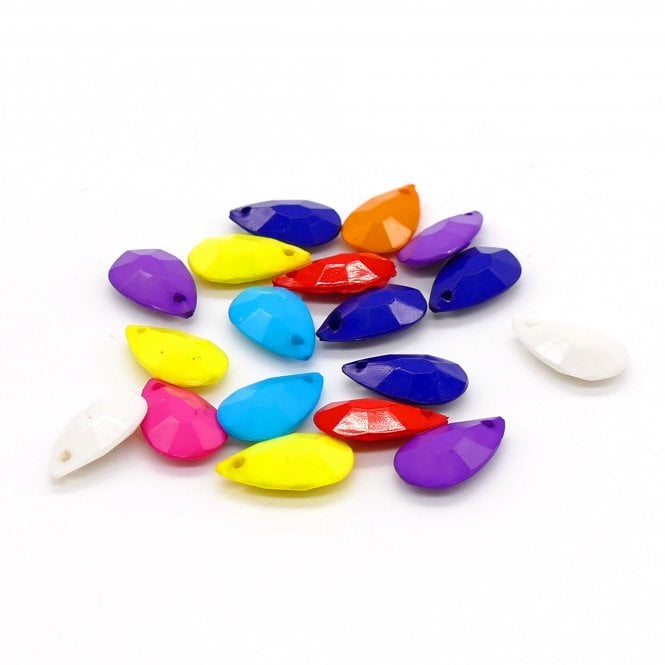 20x5mm Acrylic Teardrop Pendant Mix - Opaque Multi - 10g