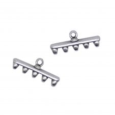 20x8mm Rozos V Superduo Bead End - Antique Silver Plated - 2pcs