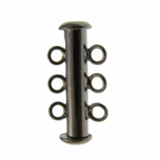 21mm Multi-Strand Clasp (3 Loops) - Black Plated - 1pc