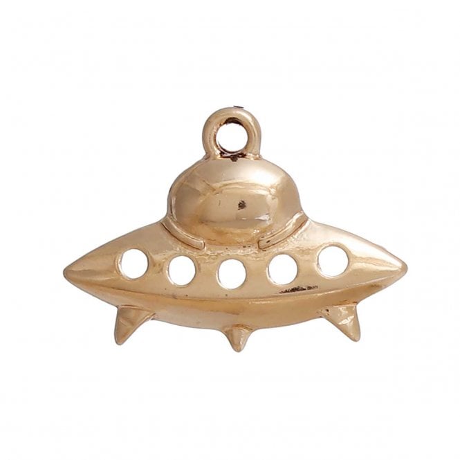 22x16mm Spaceship Pendant - Gold Plated - 1pc