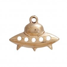 22x16mm Spaceship Pendant - Gold Plated - 1pc