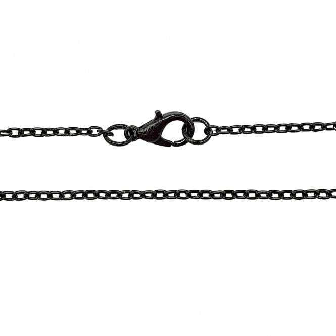 24 Inch Trace Chain Necklace - Black Plated - 1pk