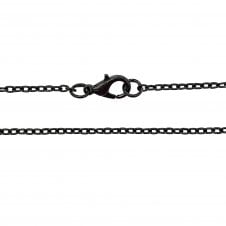 24 Inch Trace Chain Necklace - Black Plated - 1pk