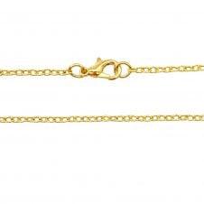 24 Inch Trace Chain Necklace - Gold Plated - 1pk