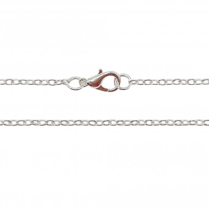 24 Inch Trace Chain Necklace - Silver Plated - 1pk