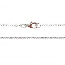 24 Inch Trace Chain Necklace - Silver Plated - 1pk