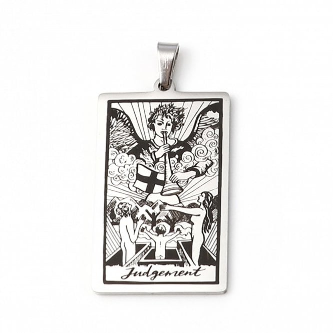 24x37mm Stainless Steel Tarot Pendant - 'Judgement' - 1pc