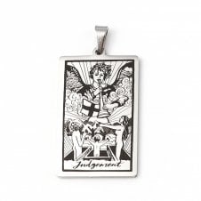 24x37mm Stainless Steel Tarot Pendant - 'Judgement' - 1pc