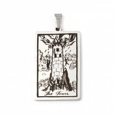 24x37mm Stainless Steel Tarot Pendant - 'Temperance' - 1pc