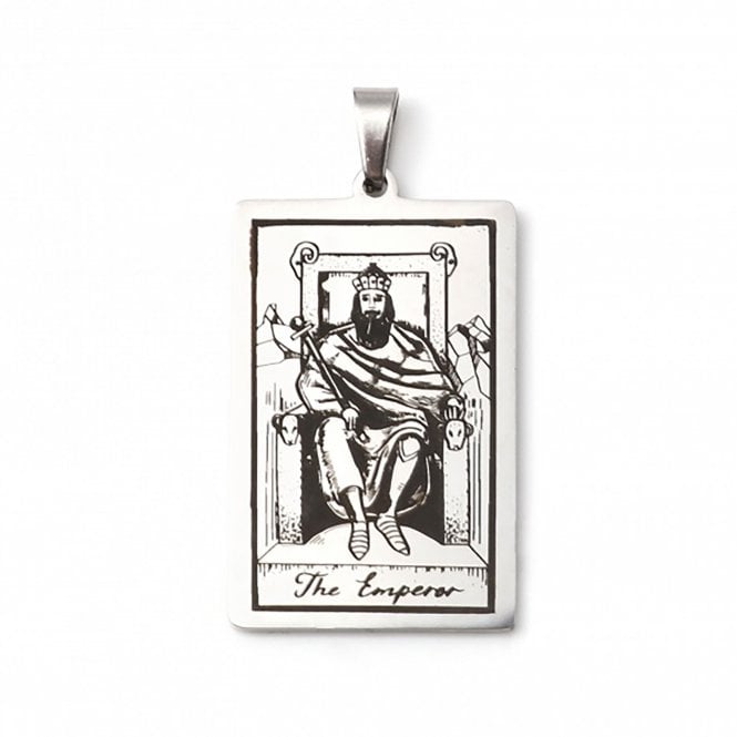 24x37mm Stainless Steel Tarot Pendant - 'The Emperor' - 1pc