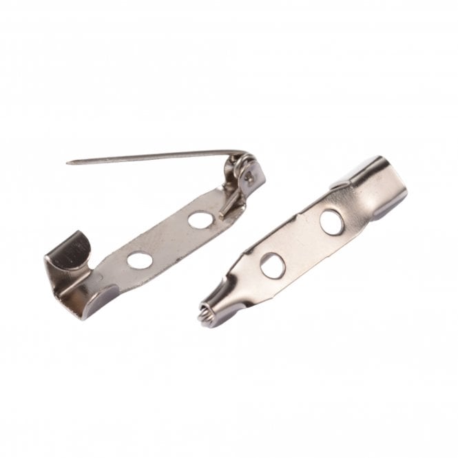 25mm Brooch Bar Findings - Silver Colour - Push Clip - 20pcs