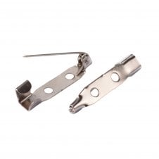25mm Brooch Bar Findings - Silver Colour - Push Clip - 20pcs