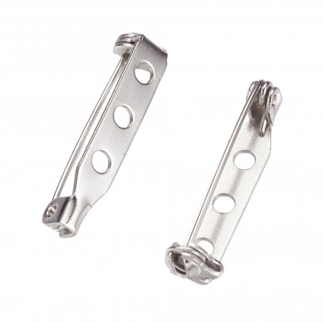 25mm Brooch Bar Findings - Silver Colour - Safety Catch - 20pcs