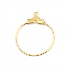 25mm Circle Hoop Earring Component - Gold Plated - 4pcs