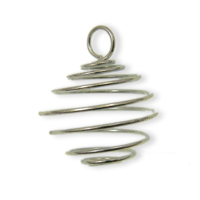 25mm Spiral Pendant Findings - Silver Plated - 1pk