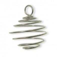 25mm Spiral Pendant Findings - Silver Plated - 1pk