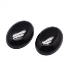 25x18mm Natural Stone Cabochon - Black Agate -1pc