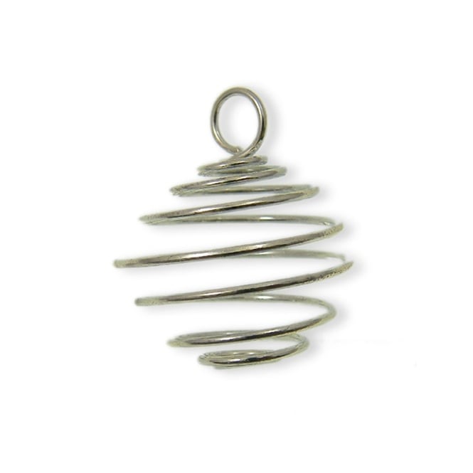 25x19mm Spiral Pendant Findings - Silver Plated - 2pcs