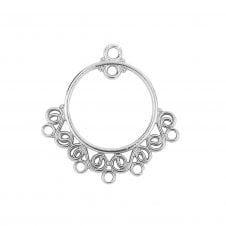 25x24mm Filligree Chandelier Connector - Antique Silver - 2pcs