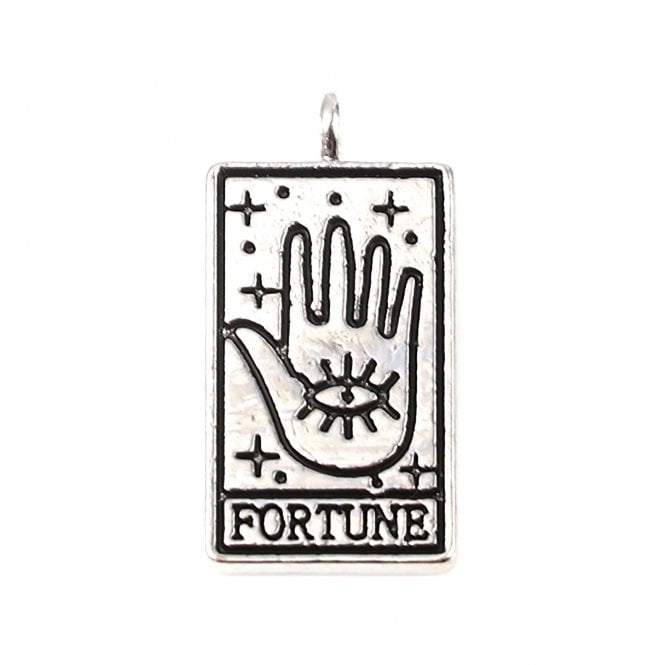26x13mm Silver Tone - Tarot Pendant - Fortune - 1pc