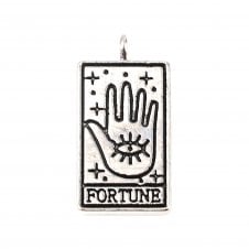 26x13mm Silver Tone - Tarot Pendant - Fortune - 1pc